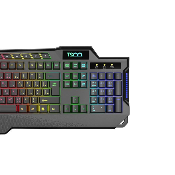 ⌨️ کیبورد تسکو مدل TK 8088GA با نور رنگینکمانی و کلیدهای مولتیمدیا