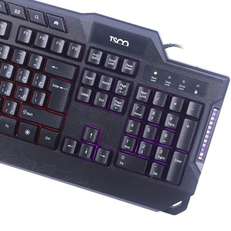 ⌨️ کیبورد تسکو مدل TK 8088GA با نور رنگینکمانی و کلیدهای مولتیمدیا
