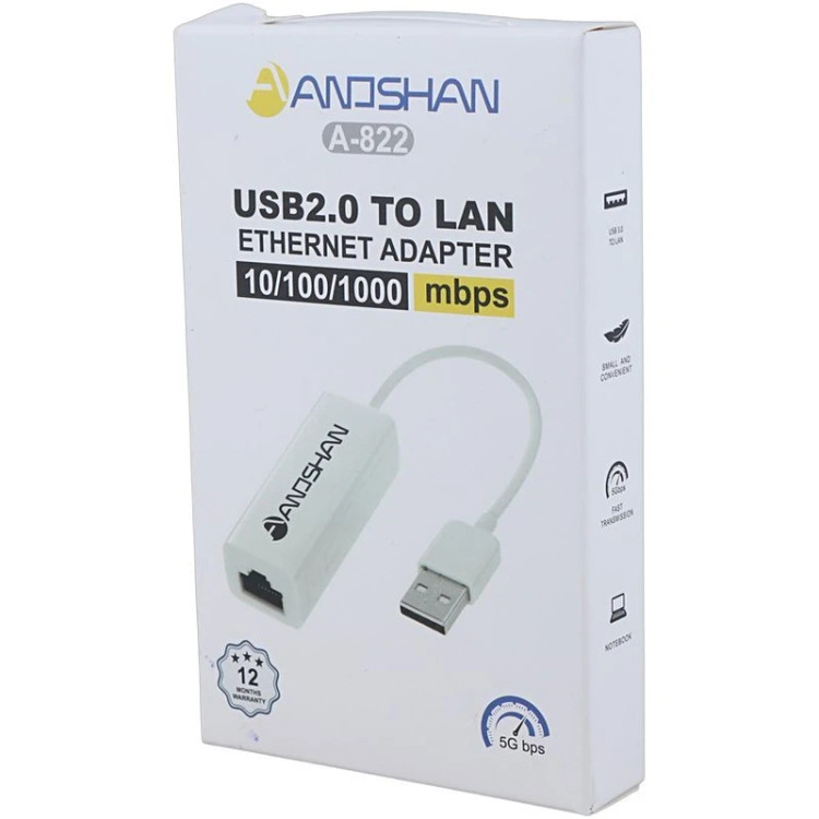 🌐 تبدیل USB به LAN انوشان مدل A-822