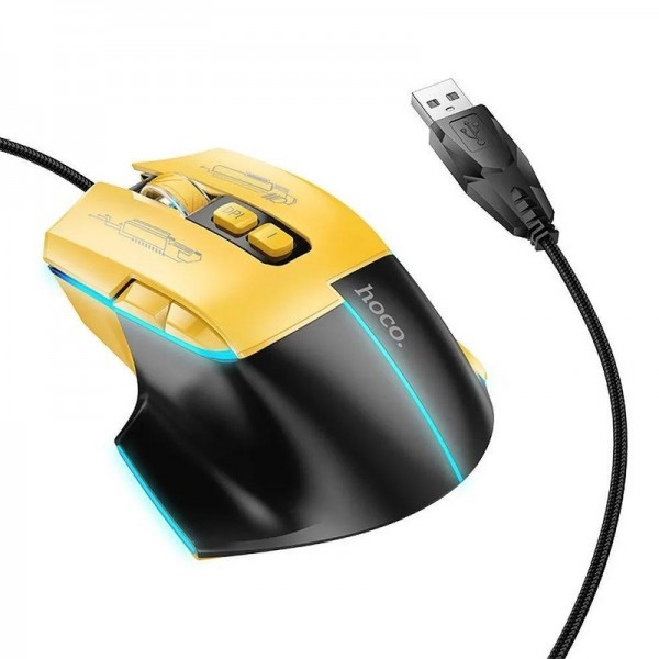 🖱️ موس گیمینگ سیمی هوکو مدل GM31 با ۳۶۰۰ DPI و نور RGB
