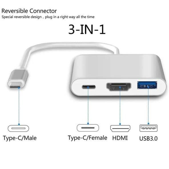مبدل هاب چندکاره Type-C به HDMI و USB 3.0 پرووان (ProOne) مدل PHU552
