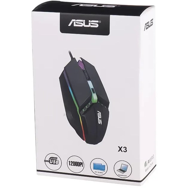🖱️ ماوس گیمینگ ایسوس مدل X3 با سیم دارای نور RGB