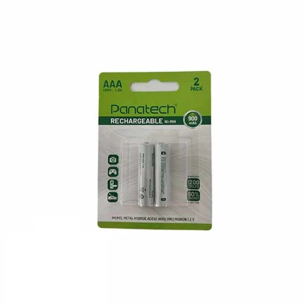 🔋 باتری نیمقلمی شارژی پاناتک مدل Ni-MH HR03 AAA ظرفیت 900 میلیآمپر (بسته 2 عددی)