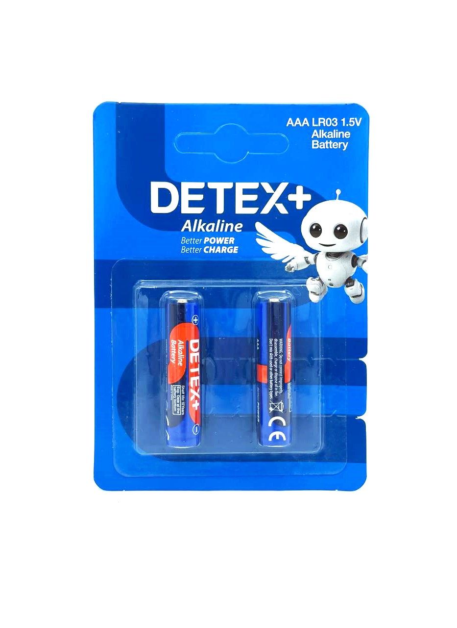 🔋 باتری نیم‌قلم آلکالاین دیتکس‌پلاس مدل DETEX+ Alkaline AAA LR03 1.5V (بسته 2 عددی)