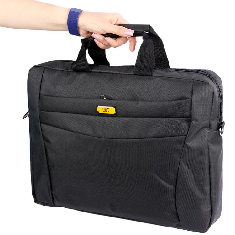 💼 کیف لپتاپ مشکی با نوار زرد، در دو سایز ۱۵ و ۱۷ اینچ