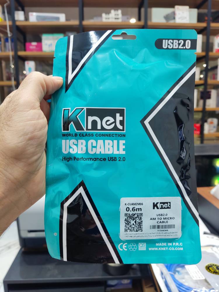 🔌 کابل Micro USB کی‌نت مدل K-CUAM2M06 طول ۶۰ سانتی‌متر USB 2.0