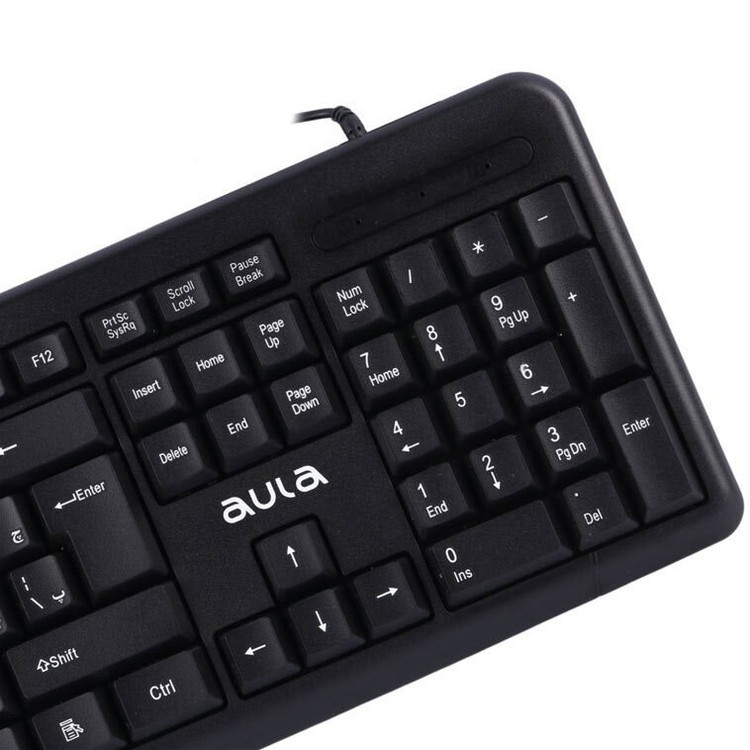 ⌨️ کیبورد سیمی آولا مدل AK209 ۱۰۴ کلیدی با حروف فارسی حکشده
